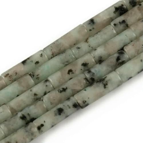 Naturstein-Röhrenperlen, Achate, Howlith, lose Abstandshalter für Schmuckherstellung, DIY-Armband, zylindrische Perlen, Zubehör, 4 x 13,0 mm, grüner Fleck, Jaspis Naturstein-Röhrenperlen, Achate, Howlith, lose Abstandshalter für Schmuckherstellung, DIY-Armband, zylindrische Perlen, Zubehör, 4 x 13,0 mm, grüner Fleck, Jaspis von GJUYTD