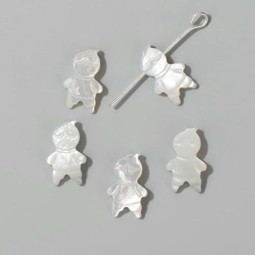 Niedliche weiße Perlmutt-Muschel-Anhänger, natürliche Tulpen, Blumen, Tauben, Junge und Mädchen, Muscheln, Perlen zur Schmuckherstellung, Armband, Halskette, DIY-Nr. 7, Junge, 1 Stück von GJUYTD