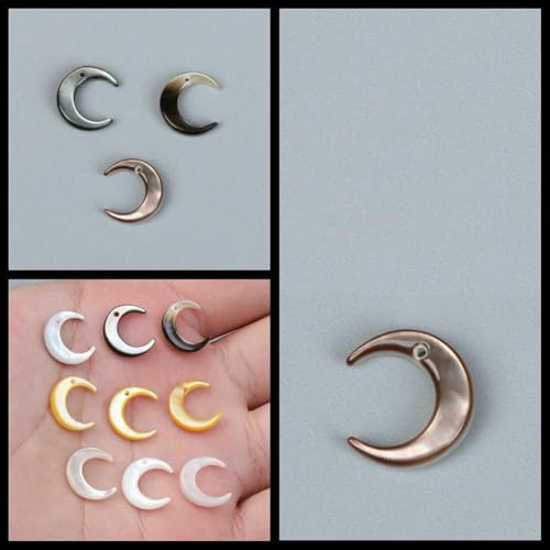 Schmetterling geschnitzte Muschelperlen, natürliche Perlmuttperlen für Ohrringe, Armbänder, Halsketten, Schmuck, DIY-Zubehör – 35 Mondschwarz, 12 mm, 5 Stück von GJUYTD