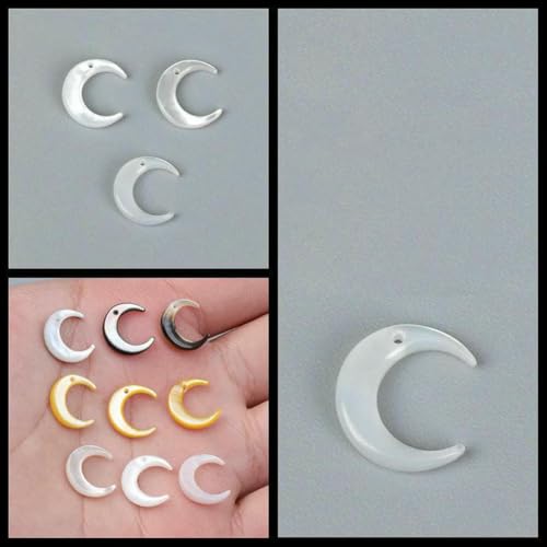 Schmetterling geschnitzte Muschelperlen, natürliche Perlmuttperlen für Ohrringe, Armbänder, Halsketten, Schmuck, DIY-Zubehör – 36 Mondweiß, 12 mm, 5 Stück von GJUYTD