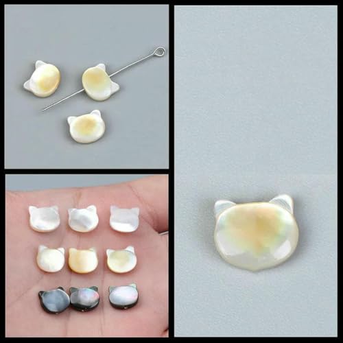 Schmetterlings-Muschelperlen, geschnitzt, natürliche Perlmuttperlen für Ohrringe, Armbänder, Halsketten, Schmuck, DIY-Zubehör, 18 Gelb, 9–10 mm, 5 Stück von GJUYTD