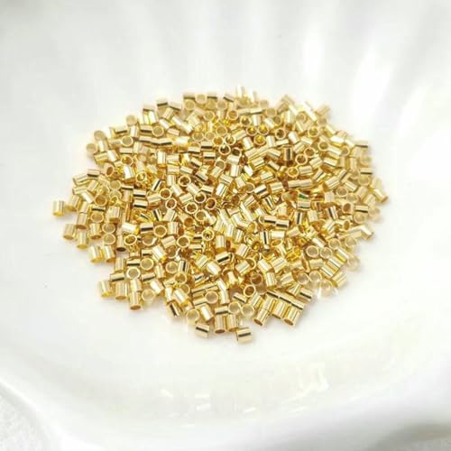 Trendy 2mm/2,5mm 18K vergoldete Messing Kugel Quetschperlen Stopper Endperlen für DIY Schmuckherstellung Zubehör-18K vergoldet-2,5mm-200 Stück Trendy 2mm/2,5mm 18K vergoldete Messing Kugel Quetschperlen Stopper Endperlen für DIY Schmuckherstellung Zubehör-18K vergoldet-2,5mm-200 Stück von GJUYTD
