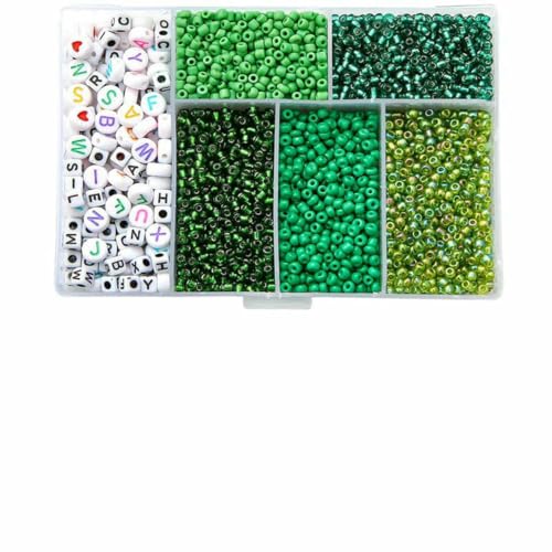 Tschechische Kristallglas-Rocailles-Pailletten-Set, Charms, Alphabet-Perlen, Box für die Schmuckherstellung, DIY-Armbänder, Ringe, Ohrringe, Taschen, Schuhe, Set-3500 Stück_c von GJUYTD