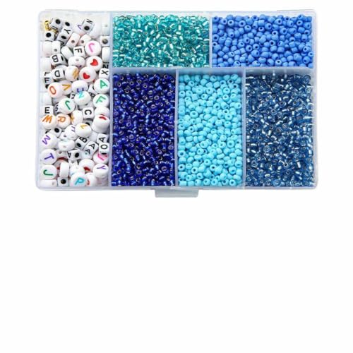 Tschechische Kristallglas-Rocailles-Pailletten-Set, Charms, Alphabet-Perlen, Box für die Schmuckherstellung, DIY-Armbänder, Ringe, Ohrringe, Taschen, Schuhe, Set-3500 Stück_d von GJUYTD