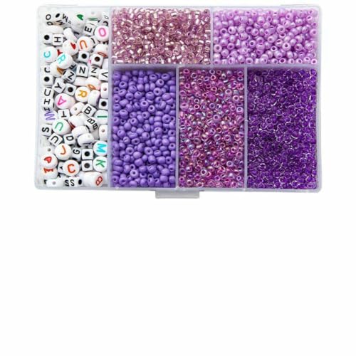 Tschechische Kristallglas-Rocailles-Pailletten-Set, Charms, Alphabet-Perlen, Box für die Schmuckherstellung, DIY-Armbänder, Ringe, Ohrringe, Taschen, Schuhe, Set-3500 Stück_e von GJUYTD
