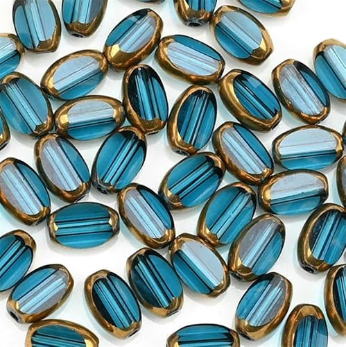 mm Briolette-Glasperlen, oval, vergoldet, Kristall, lose Abstandsperlen, DIY-Armband, Halskette, Perlen, Zubehör, H532, 6 x 4,0 mm, 48 Stück mm Briolette-Glasperlen, oval, vergoldet, Kristall, lose Abstandsperlen, DIY-Armband, Halskette, Perlen, Zubehör, H532, 6 x 4,0 mm, 48 Stück von GJUYTD