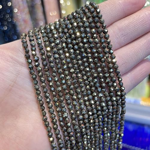 mm Naturstein-Amethyst-Tigerauge-Lapislazuli-Perlen mit leuchtenden Perlen eingelegt, Schmuckherstellung DIY Halskette Armband Schmuck-Kupfer-Eisenerz-3,0 mm von GJUYTD