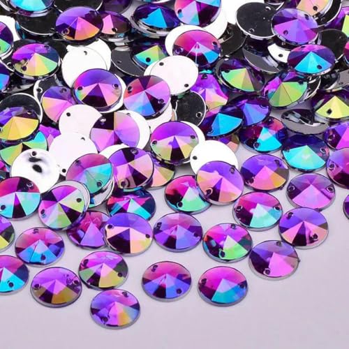 1000 Stück 10 mm Strass-Applikation zum Aufnähen in Kristall-AB, rund, flache Rückseite, Acryl-Edelsteine zum Nähen von Strasssteinen für Kleiderbasteln, Dunkelviolett AB 1000 Stück 10 mm Strass-Applikation zum Aufnähen in Kristall-AB, rund, flache Rückseite, Acryl-Edelsteine zum Nähen von Strasssteinen für Kleiderbasteln, Dunkelviolett AB von GJUYTI