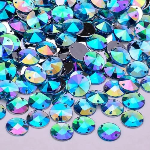 1000 Stück 10 mm Strass-Applikation zum Aufnähen in Kristall-AB, rund, flache Rückseite, Acryl-Edelsteine zum Nähen von Strasssteinen zum Basteln von Kleidern, Aquamarin AB 1000 Stück 10 mm Strass-Applikation zum Aufnähen in Kristall-AB, rund, flache Rückseite, Acryl-Edelsteine zum Nähen von Strasssteinen zum Basteln von Kleidern, Aquamarin AB von GJUYTI