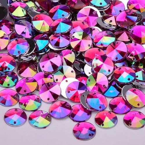 1000 Stück 10 mm Strass-Applikation zum Aufnähen in Kristall-AB, runde flache Rückseite, Acryl-Edelsteine zum Nähen von Strasssteinen für Kleiderbasteln, Rose AB 1000 Stück 10 mm Strass-Applikation zum Aufnähen in Kristall-AB, runde flache Rückseite, Acryl-Edelsteine zum Nähen von Strasssteinen für Kleiderbasteln, Rose AB von GJUYTI
