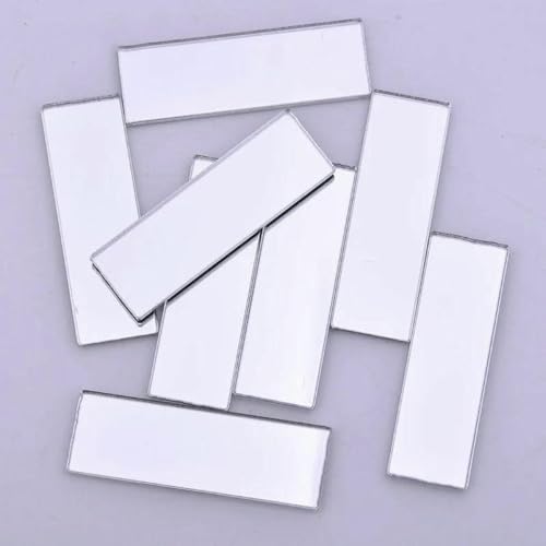 20 Stück 10 x 30 mm klarer Spiegel-Strass, silberner Kristall, flache Rückseite, Acryl-Strass-Applikation, zum Aufkleben auf Steine für DIY-Dekoration, 10 x 30 mm von GJUYTI