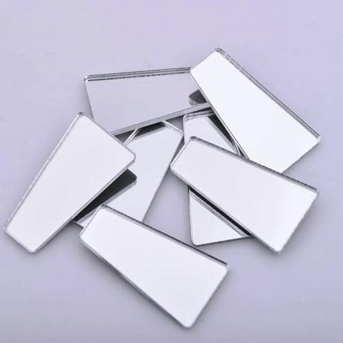 20 Stück 10 x 30 mm klarer Spiegel-Strass, silberner Kristall, flache Rückseite, Acryl-Strass-Applikation, zum Aufkleben auf Steine für DIY-Dekoration, 13 x 23,0 mm von GJUYTI