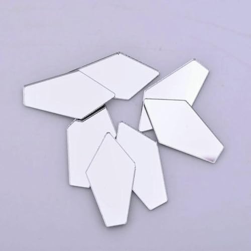 20 Stück 10 x 30 mm klarer Spiegel-Strass, silberner Kristall, flache Rückseite, Acryl-Strass-Applikation, zum Aufkleben auf Steine für DIY-Dekoration, 15 x 28 mm von GJUYTI