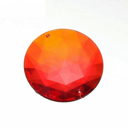 20 Stück 52 mm große weiße, klare Kristall-Näh-Acryl-Strasssteine, flache Rückseite, runde Strass-Applikation für die DIY-Schmuckherstellung, rot von GJUYTI