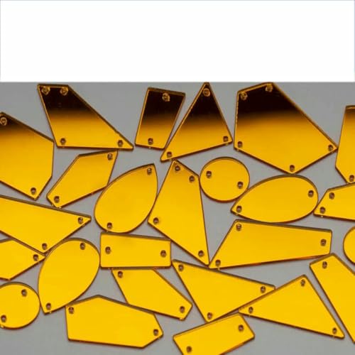 30/60 Stück Acryl-Spiegel-Näh-Strasssteine in verschiedenen Größen zum Aufnähen, DIY-Basteln, flache Rückseite, aufgenähte Steine für Kleidungs- und Kleiderdekorationen, Sonnenblume, 30 Stück (versc von GJUYTI