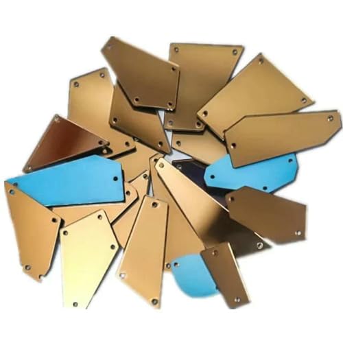 30 Stück gemischte Größen, klare Kristalle, Nähspiegel-Strass-Applikation, flache Rückseite, Acryl-Strass zum Aufnähen, Stein für Kleidung, Handarbeiten, Dunkelkaffee, gemischt, 30 Stück von GJUYTI