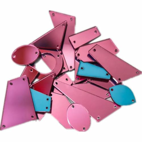 30 Stück gemischte Größen, klare Kristalle, Nähspiegel-Strass-Applikation, flache Rückseite, Acryl-Strass zum Aufnähen, Stein für Kleidung, Handarbeiten, Rose, Mix, 100 Stück von GJUYTI