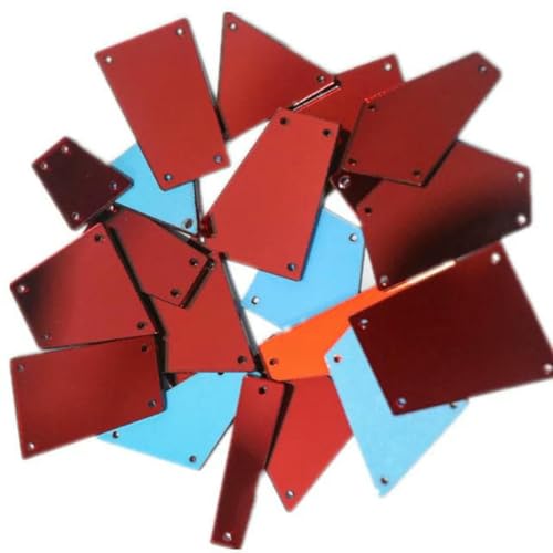 30 Stück gemischte Größen, klare Kristalle, Nähspiegel-Strass-Applikation, flache Rückseite, Acryl-Strass zum Aufnähen, Stein für Kleidung, Handarbeiten, rot, gemischt, 30 Stück von GJUYTI