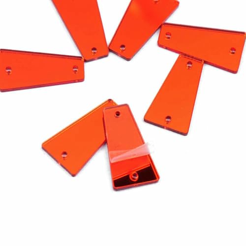 30 Stück rote Kristalle in verschiedenen Größen, zum Nähen, Spiegel-Strass-Applikation, flache Rückseite, Acryl-Strass, genähte Steine für Kleider, Kleidungsstücke, Handarbeiten, P15, 12 x 23,0 mm, von GJUYTI