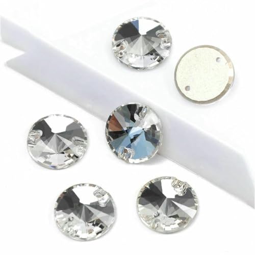 3200 Kristall-Strasssteine zum Aufnähen, DIY-Glassteine, flache Rückseite, zum Nähen von Handarbeiten, Kristall, 10 mm, 35 Stück von GJUYTI