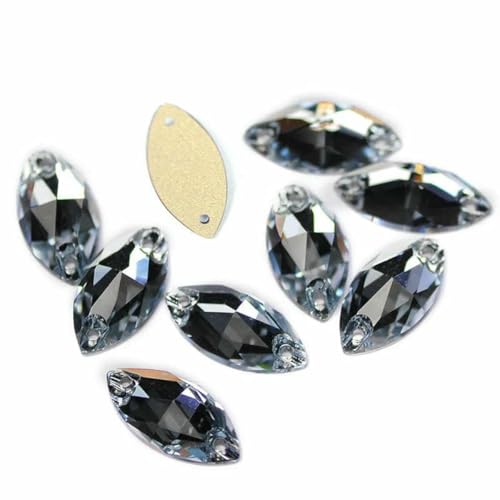 3223 Glasperlen mit flacher Rückseite, zum Aufnähen, Strasssteine und Kristalle zum Basteln, Helles Saphir, 15 x 32 mm, 24 Stück 3223 Glasperlen mit flacher Rückseite, zum Aufnähen, Strasssteine und Kristalle zum Basteln, Helles Saphir, 15 x 32 mm, 24 Stück von GJUYTI