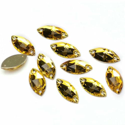 3223 Glasperlen mit flacher Rückseite, zum Aufnähen, Strasssteine und Kristalle zum Basteln, Helltopas, 15 x 32 mm, 24 Stück 3223 Glasperlen mit flacher Rückseite, zum Aufnähen, Strasssteine und Kristalle zum Basteln, Helltopas, 15 x 32 mm, 24 Stück von GJUYTI