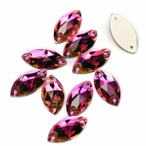 3223 Glasperlen mit flacher Rückseite, zum Aufnähen, Strasssteine und Kristalle zum Basteln, Rose, 7 x 15 mm, 96 Stück 3223 Glasperlen mit flacher Rückseite, zum Aufnähen, Strasssteine und Kristalle zum Basteln, Rose, 7 x 15 mm, 96 Stück von GJUYTI