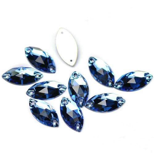 3223 Glasperlen mit flacher Rückseite, zum Aufnähen von Strasssteinen und Kristallen zum Basteln, Aquamarin, 15 x 32 mm, 24 Stück 3223 Glasperlen mit flacher Rückseite, zum Aufnähen von Strasssteinen und Kristallen zum Basteln, Aquamarin, 15 x 32 mm, 24 Stück von GJUYTI