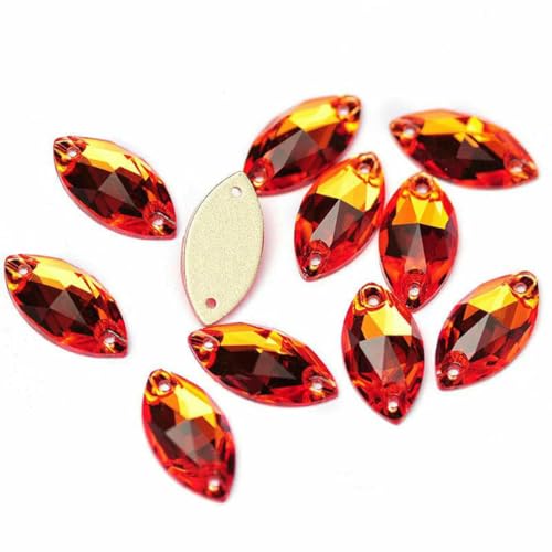 3223 Glasperlen mit flacher Rückseite, zum Aufnähen von Strasssteinen und Kristallen zum Basteln, Hyazinthe, 9 x 18 mm, 72 Stück 3223 Glasperlen mit flacher Rückseite, zum Aufnähen von Strasssteinen und Kristallen zum Basteln, Hyazinthe, 9 x 18 mm, 72 Stück von GJUYTI