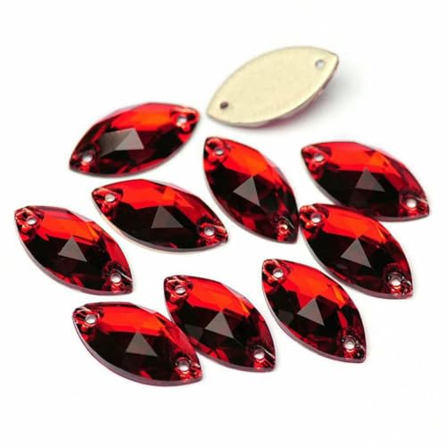3223 Glasperlen mit flacher Rückseite, zum Aufnähen von Strasssteinen und Kristallen zum Basteln, Siam, 15 x 32 mm, 24 Stück 3223 Glasperlen mit flacher Rückseite, zum Aufnähen von Strasssteinen und Kristallen zum Basteln, Siam, 15 x 32 mm, 24 Stück von GJUYTI