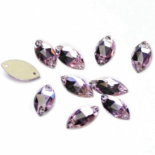 3223 Glasperlen mit flacher Rückseite, zum Aufnähen von Strasssteinen und Kristallen zum Basteln, Violett, 15 x 32 mm, 24 Stück 3223 Glasperlen mit flacher Rückseite, zum Aufnähen von Strasssteinen und Kristallen zum Basteln, Violett, 15 x 32 mm, 24 Stück von GJUYTI