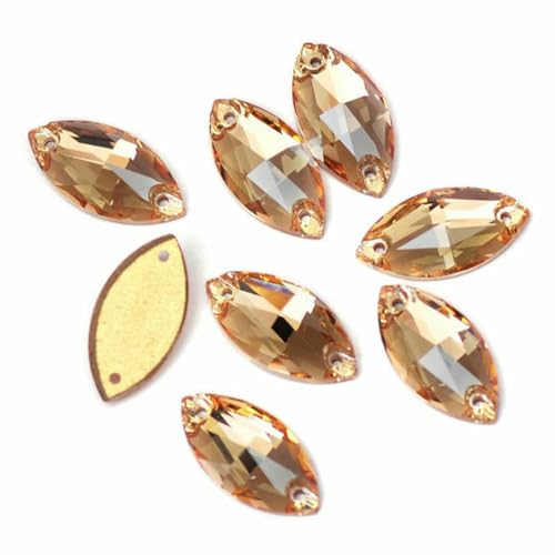 3223 Glasperlen mit flacher Rückseite, zum Aufnähen von Strasssteinen und Kristallen zum Basteln – Golden Shadow – 15 x 32 mm, 24 Stück 3223 Glasperlen mit flacher Rückseite, zum Aufnähen von Strasssteinen und Kristallen zum Basteln – Golden Shadow – 15 x 32 mm, 24 Stück von GJUYTI
