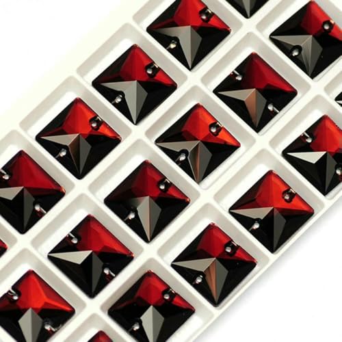 3240 quadratische Strasssteine zum Aufnähen, Glassteine, flache Rückseite, zum Nähen von Kleidung und Schuhen, Glassteine zum Selbernähen, Rauchtopas, 12 mm, 56 Stück von GJUYTI
