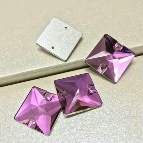 3240 quadratische Strasssteine zum Aufnähen, Glassteine, flache Rückseite, zum Nähen von Kleidung und Schuhen, Glassteine zum Selbernähen, Rose, 16 mm, 36 Stück von GJUYTI