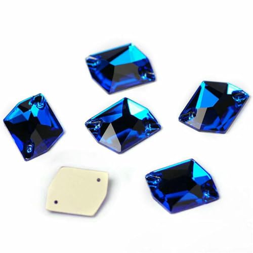 3265 Cosmic Flache Rückseite zum Aufnähen von Kristallsteinen, Glas-Strass, DIY, lose Strasssteine für Kleider, Capriblau, 16 x 20 mm, 30 Stück von GJUYTI