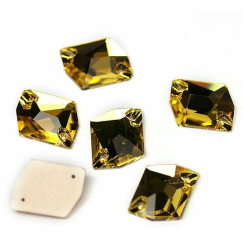 3265 Cosmic Flache Rückseite zum Aufnähen von Kristallsteinen, Glas-Strass, DIY, lose Strasssteine für Kleider, Helltopas, 16 x 20 mm, 30 Stück von GJUYTI
