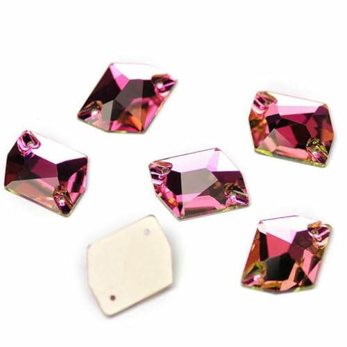 3265 Cosmic Flache Rückseite zum Aufnähen von Kristallsteinen, Glas-Strass, DIY, lose Strasssteine für Kleider, Rose, 21 x 27 mm, 16 Stück von GJUYTI