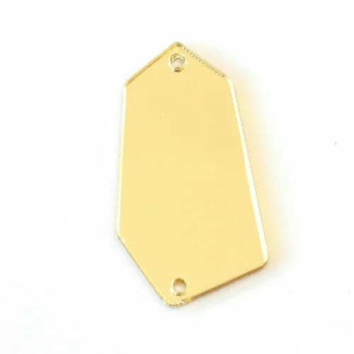 50 Stück/Packung Champagnerfarbene Spiegel-Aufnäh-Strasssteine, unregelmäßige Acryl-Spiegel-Aufnähsteine, Strass für Hochzeitskleid, B3597-P03, 18 x 32 mm von GJUYTI