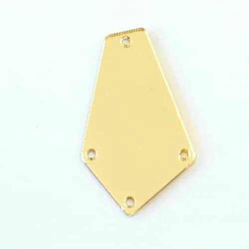 50 Stück/Packung Champagnerfarbene Spiegel-Aufnäh-Strasssteine, unregelmäßige Acryl-Spiegel-Aufnähsteine, Strass für Hochzeitskleid, B3597-P04, 22 x 37 mm von GJUYTI