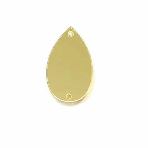 50 Stück/Packung Champagnerfarbene Spiegel-Aufnäh-Strasssteine, unregelmäßige Acryl-Spiegel-Aufnähsteine, Strass für Hochzeitskleid, B3597-P33-17 x 28 mm von GJUYTI
