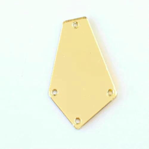 50 Stück/Packung Champagnerfarbene Spiegel-Aufnäh-Strasssteine, unregelmäßige Acrylspiegel-Aufnähsteine, Strass für Hochzeitskleid, B3597-P04, 22 x 37 mm von GJUYTI