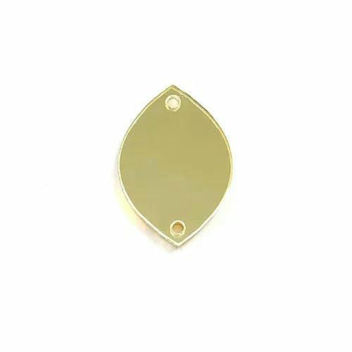50 Stück/Packung Champagnerfarbene Spiegel-Aufnäh-Strasssteine, unregelmäßige Acrylspiegel-Aufnähsteine, Strass für Hochzeitskleid, B3597-P31-15 x 21 mm von GJUYTI