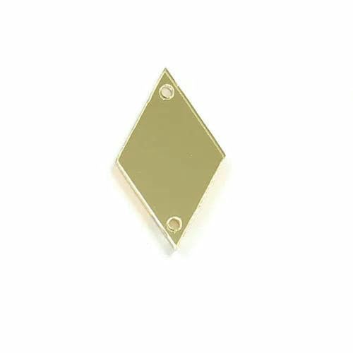 50 Stück/Packung Champagnerfarbene Spiegel-Aufnäh-Strasssteine, unregelmäßige Acrylspiegel-Aufnähsteine, Strass für Hochzeitskleid, B3597-P35-15 x 25 mm von GJUYTI