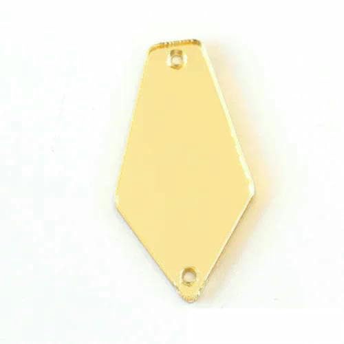 50 Stück/Packung Champagnerfarbene Spiegel-Aufnäh-Strasssteine, unregelmäßiger Acrylspiegel, Aufnähsteine, Strass für Hochzeitskleid, B3597-P07, 15 x 28 mm von GJUYTI