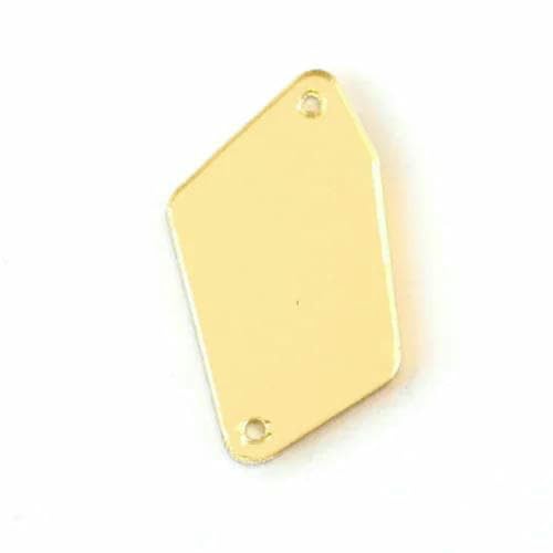 50 Stück/Packung Champagnerfarbene Spiegel-Aufnäh-Strasssteine, unregelmäßiger Acrylspiegel, Aufnähsteine, Strass für Hochzeitskleid, B3597-P20-17 x 32 mm von GJUYTI