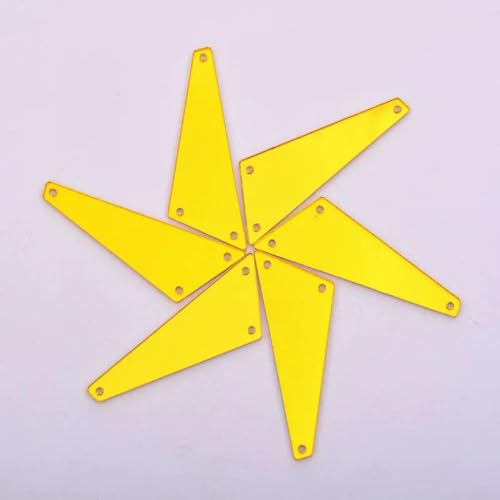 50 Stück gemischte Größen, goldfarben, Acrylspiegel, zum Aufnähen, flache Rückseite, unregelmäßige Steine, aufgenähte Kristall-Strass-Handarbeit, 18 x 50 mm von GJUYTI