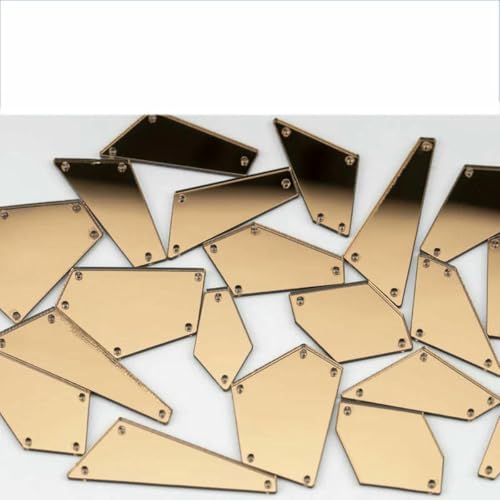 60/200 Stück, gemischte Größen, weiße Acryl-Spiegel-Näh-Strasssteine zum Aufnähen, DIY-Bastelarbeiten, flache Rückseite, Nähsteine für Kleidungsdekorationen, Hellpfirsich, 200 Stück (gemischte Größe von GJUYTI