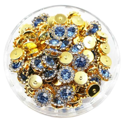 8–12 mm Krallen-Strasssteine, Perlensteine zum Aufnähen, Kristalle, Glasperlen, silberne Grundsteine, Strassbesatz, Nähzubehör, Bastel-Edelsteine, G-Hellblau, 12 mm, 30 Stück 8–12 mm Krallen-Strasssteine, Perlensteine zum Aufnähen, Kristalle, Glasperlen, silberne Grundsteine, Strassbesatz, Nähzubehör, Bastel-Edelsteine, G-Hellblau, 12 mm, 30 Stück von GJUYTI