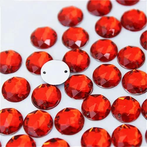 8 mm, 10 mm, 12 mm, rund, zum Nähen, Acryl, AB, Strass zum Aufnähen, Facettenkristall, flache Rückseite, zwei Löcher, zum Aufnähen, DIY-Kleidungssteine, rot, 12 mm, 50 Stück 8 mm, 10 mm, 12 mm, rund, zum Nähen, Acryl, AB, Strass zum Aufnähen, Facettenkristall, flache Rückseite, zwei Löcher, zum Aufnähen, DIY-Kleidungssteine, rot, 12 mm, 50 Stück von GJUYTI