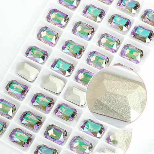 Achteckige K9-Edelstein-Glas-Strasssteine für Kleidung, spitze Rückseite, Schmuckherstellung, Steine, lose Strass-Perlen, Kleidungszubehör, Geisterlicht, 10 x 14,0 mm, 10 Stück Achteckige K9-Edelstein-Glas-Strasssteine für Kleidung, spitze Rückseite, Schmuckherstellung, Steine, lose Strass-Perlen, Kleidungszubehör, Geisterlicht, 10 x 14,0 mm, 10 Stück von GJUYTI